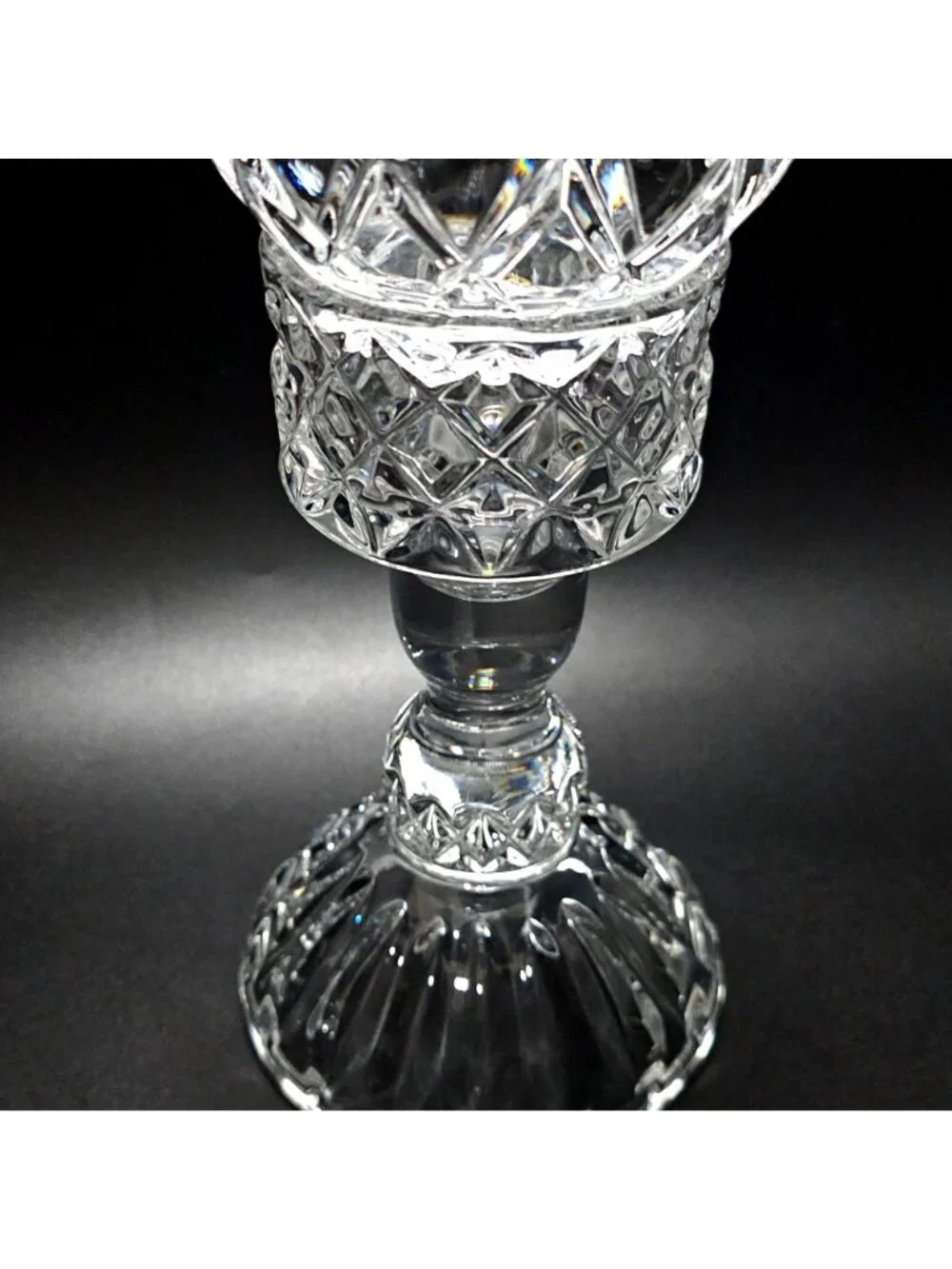 Vintage Crystal Hurricane Candleholder 12.5
